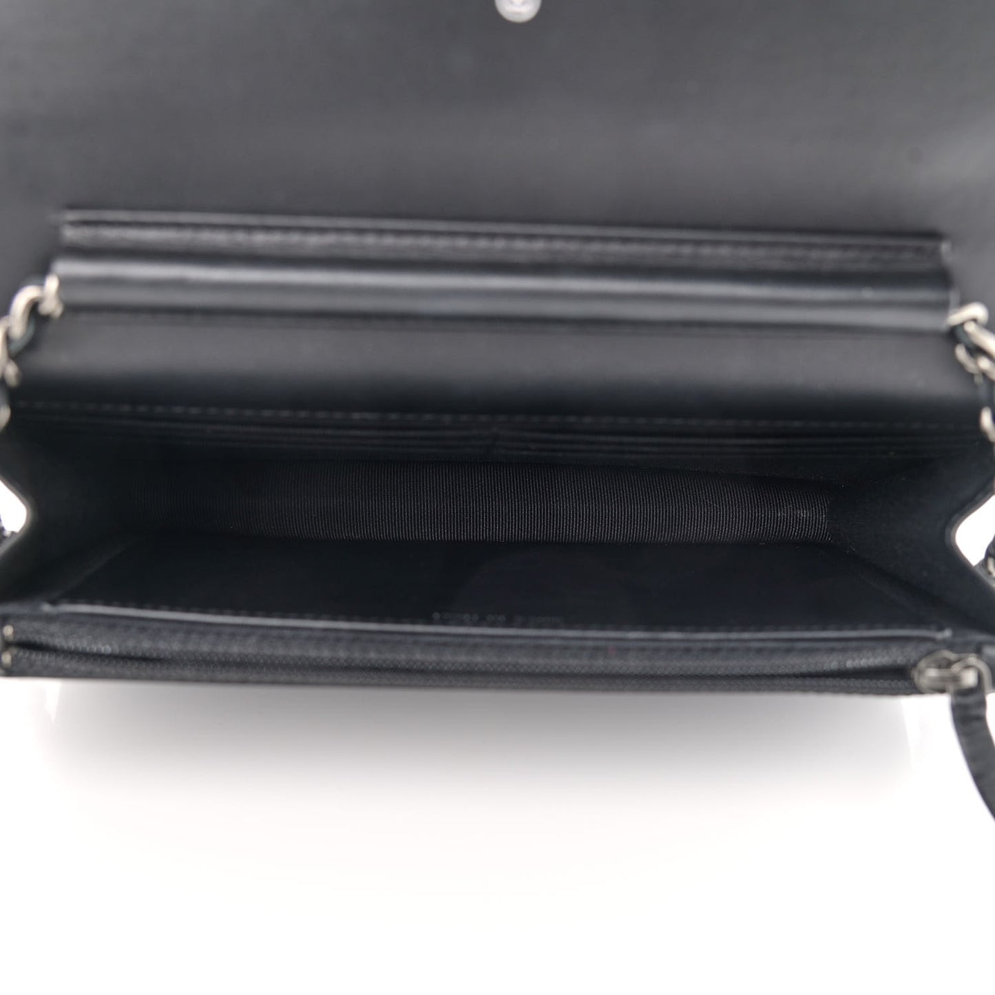 Aged Calfskin Quilted Lucky Charms 2.55 Reissue Wallet On Chain WOC Black