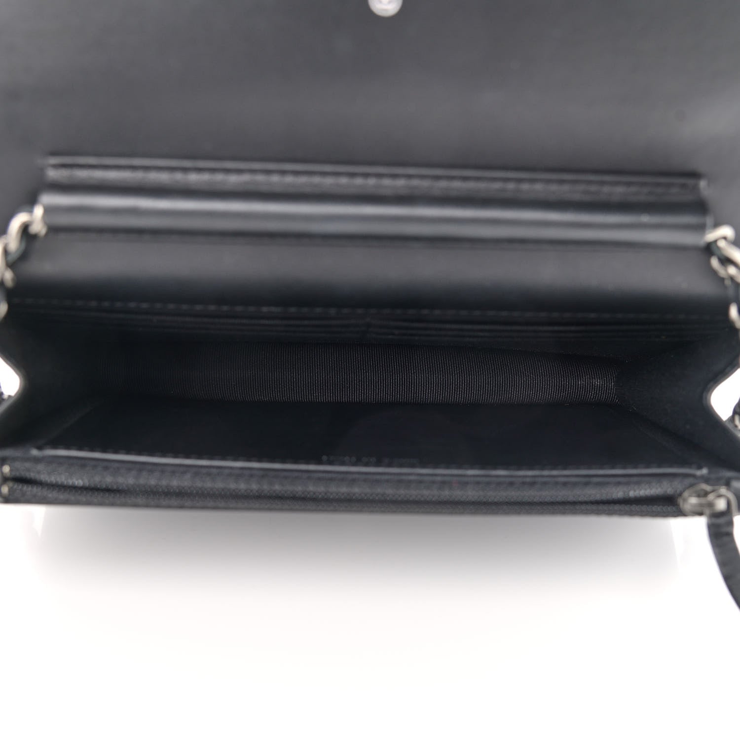 Chanel Aged Calfskin Quilted Lucky Charms 2.55 Reissue Wallet On Chain WOC Black 4 of 11