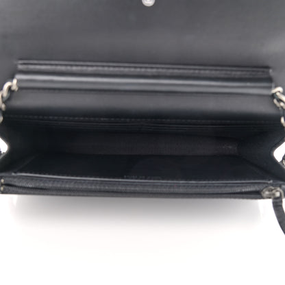 Chanel Aged Calfskin Quilted Lucky Charms 2.55 Reissue Wallet On Chain WOC Black 4 of 11