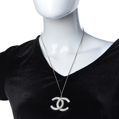 Chanel Crystal CC Necklace Silver 2 of 6