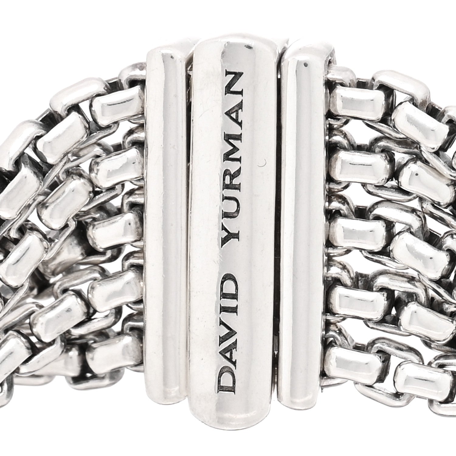 David Yurman Sterling Silver Five-Row Box Chain Bracelet 3 of 3