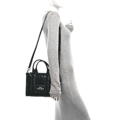 Marc Jacobs Shiny Crinkled Calfskin Small The Tote Bag Black 2 of 10