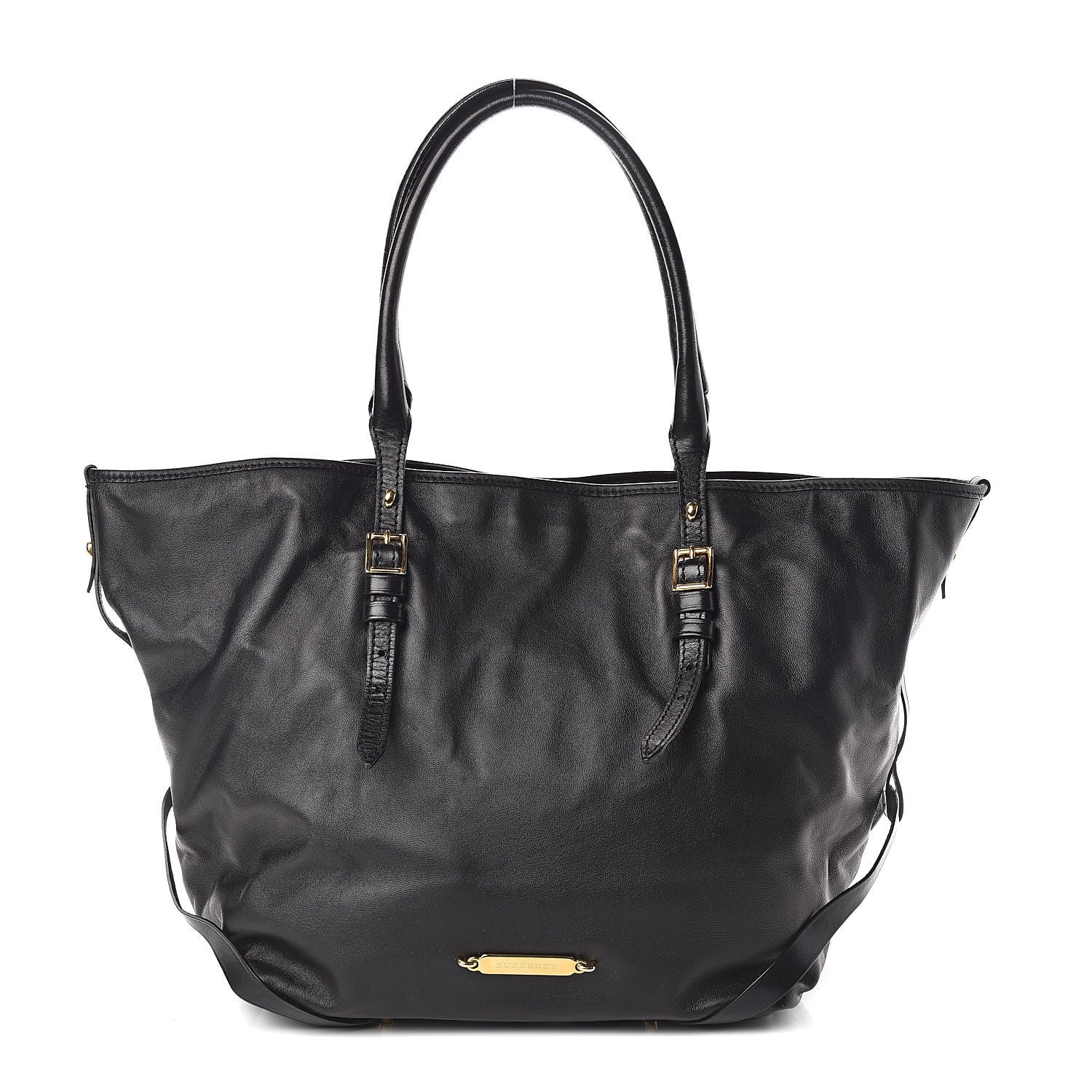 Burberry Lambskin Medium East West Tote Black 1 of 9