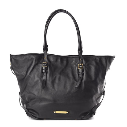 Burberry Lambskin Medium East West Tote Black 1 of 9
