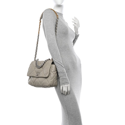 Chanel Lambskin Quilted Large Chanel 19 Flap Grey 2 of 12
