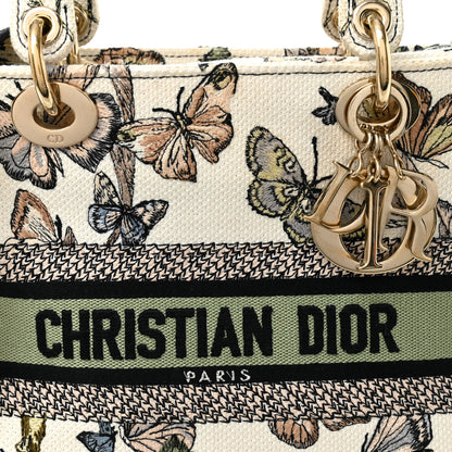 Christian Dior Canvas Toile de Jouy Mexico Embroidered Medium Lady D-Lite White Multicolor 8 of 11