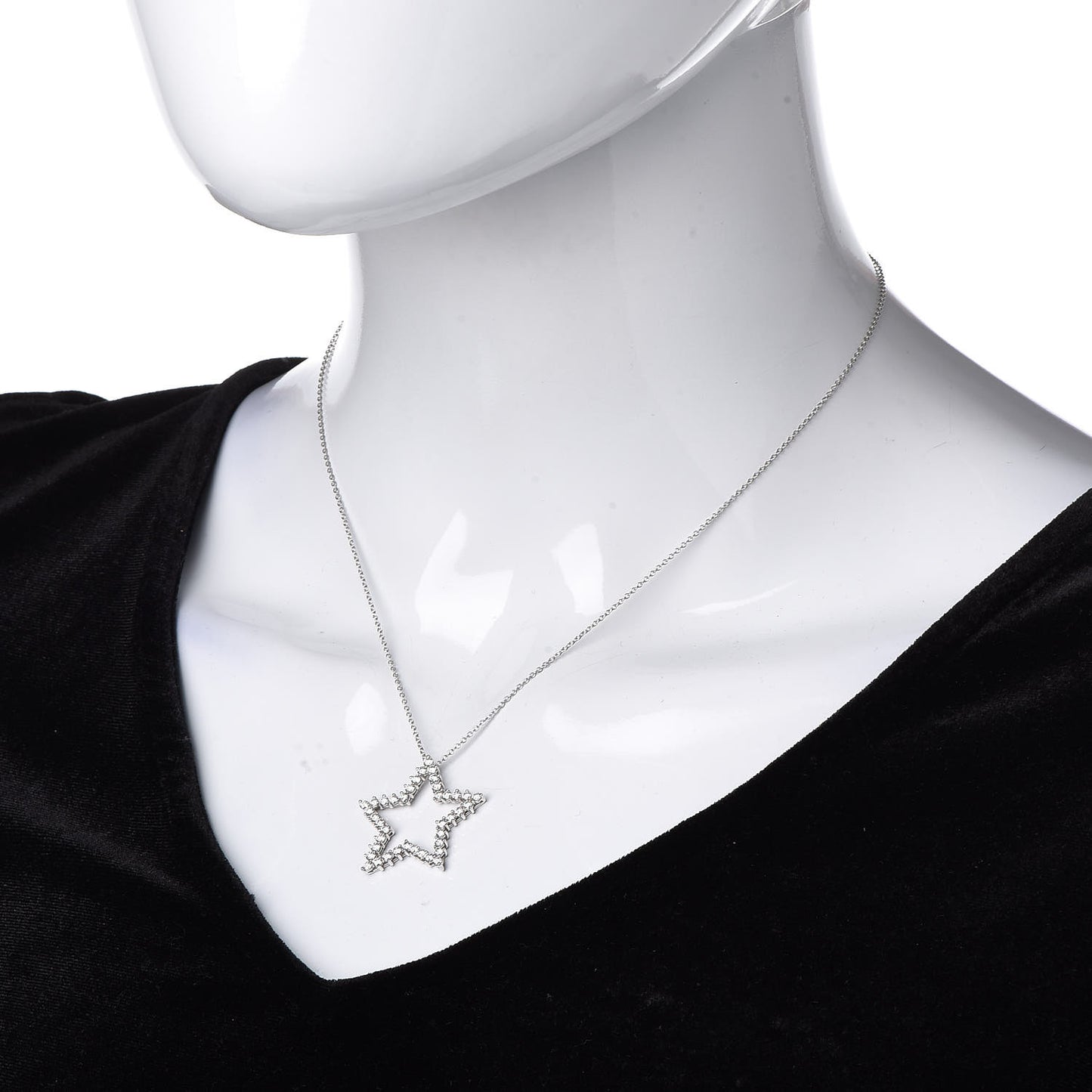 Platinum Diamond Star Pendant Necklace