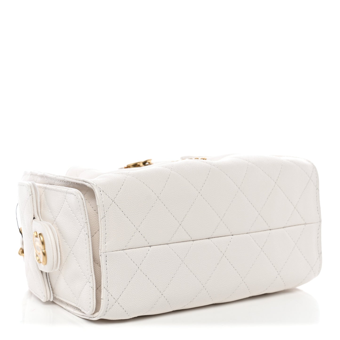 Caviar Quilted Mini Chanel 25 Handbag White
