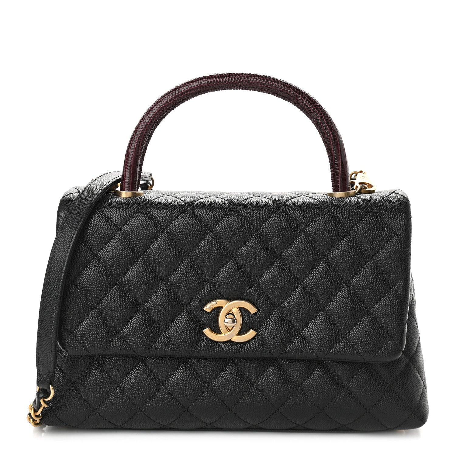Chanel Caviar Lizard Quilted Small Coco Handle Flap Black 1 of 9
