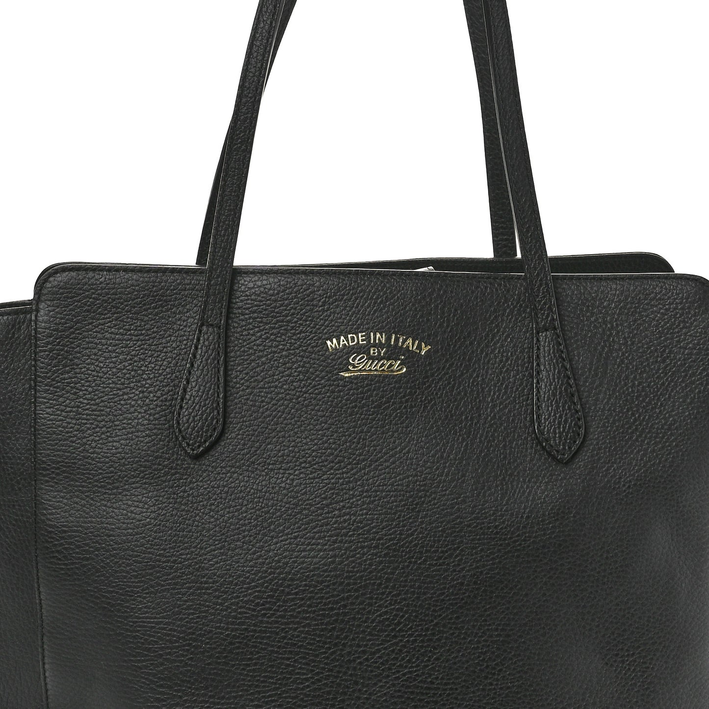 Pebbled Calfskin Medium Swing Tote Black
