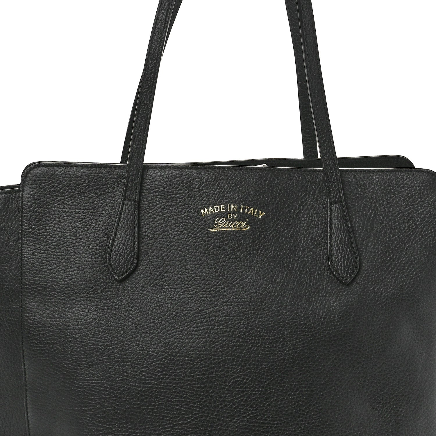 Gucci Pebbled Calfskin Medium Swing Tote Black 7 of 9