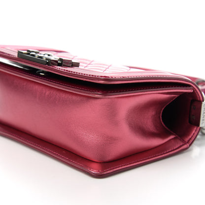 Chanel Metallic Patent Calfskin Quilted Small Boy Flap Pink 7 of 10