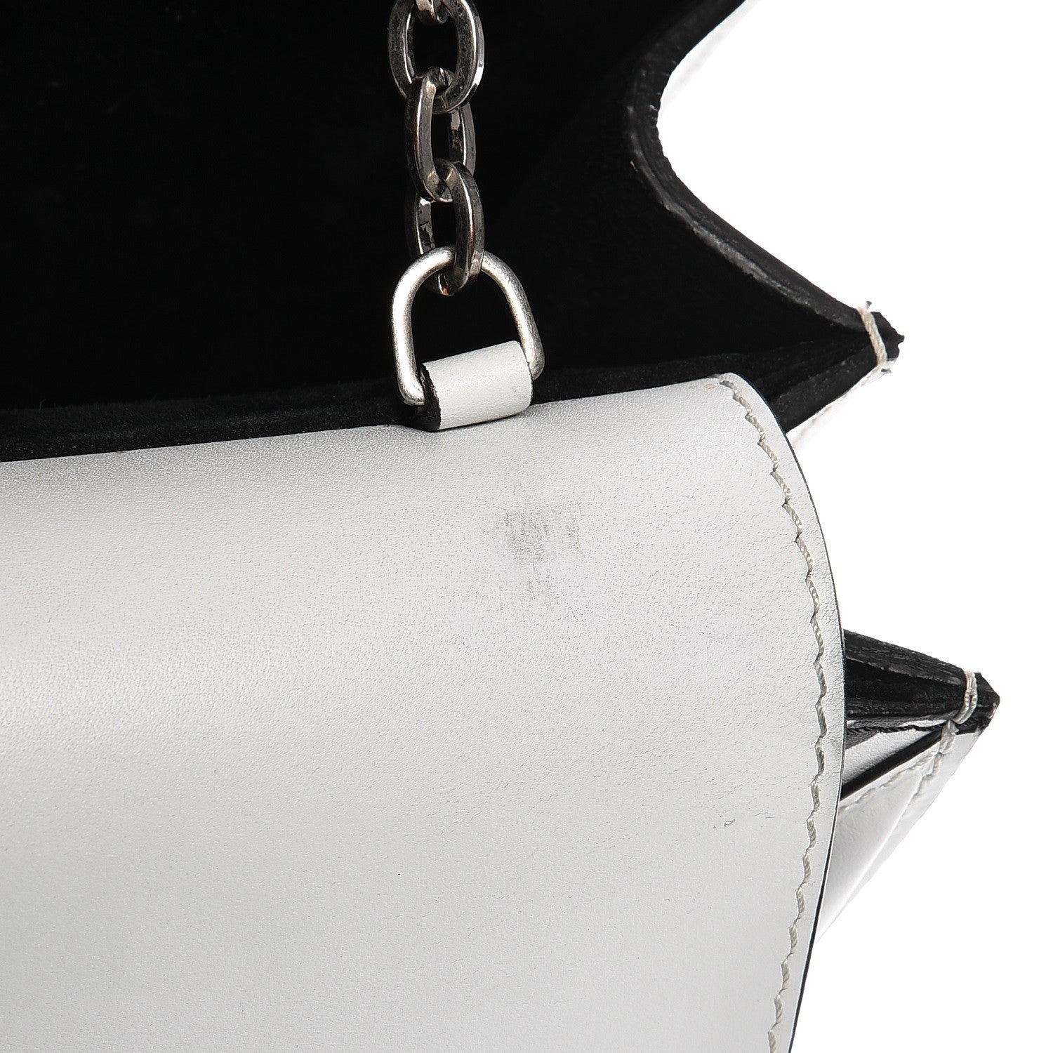 Alexander McQueen Calfskin Heroine Chain Satchel Ivory Black 10 of 16