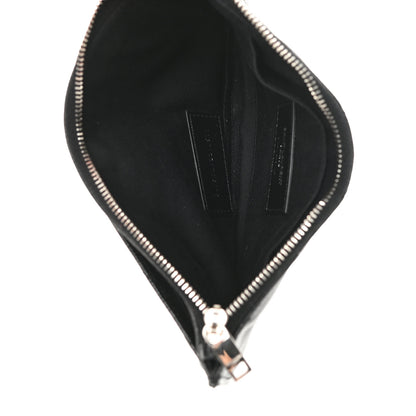 Saint Laurent Grain De Poudre Chevron Monogram Bill Pouch Black 5 of 10