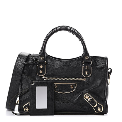 Balenciaga Chevre Gold Metallic Edge Hardware Mini City Black 1 of 9