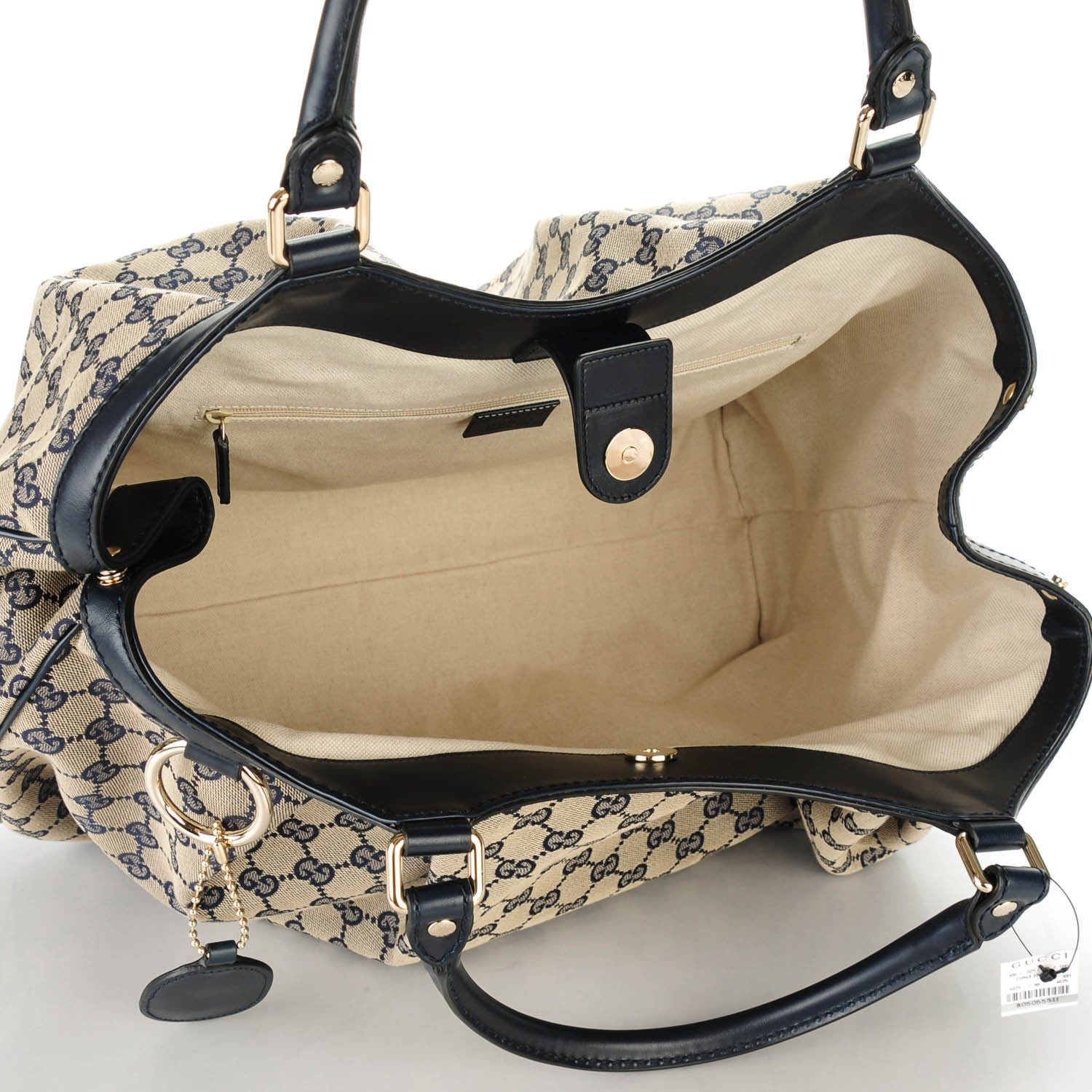 Gucci Monogram Calfskin Large Sukey Tote Beige Blue 5 of 7