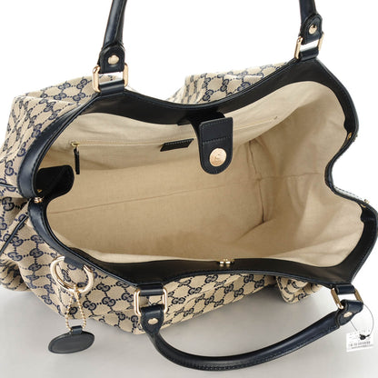 Gucci Monogram Calfskin Large Sukey Tote Beige Blue 5 of 7