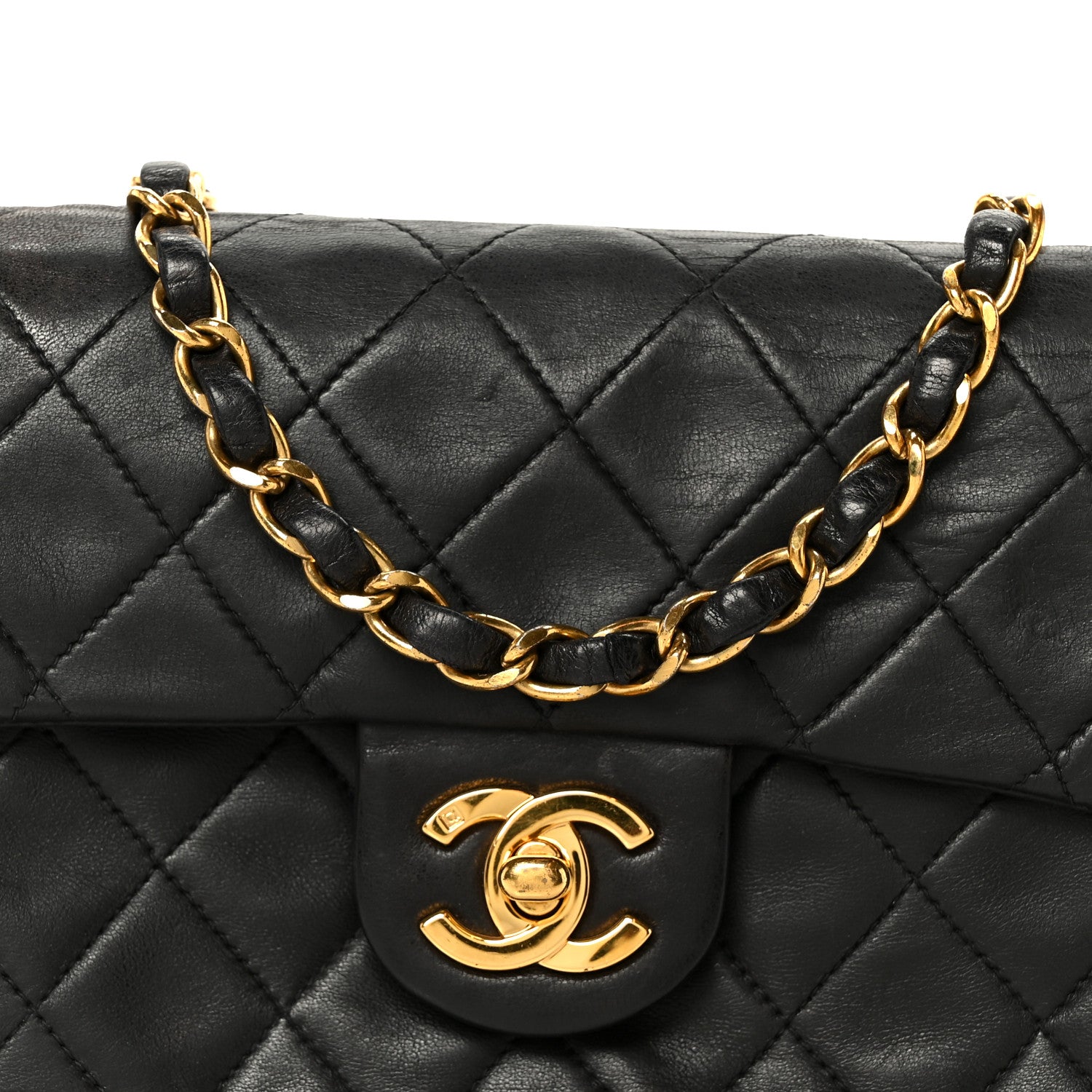 Chanel Lambskin Quilted Mini Square Flap Bag Black 10 of 12