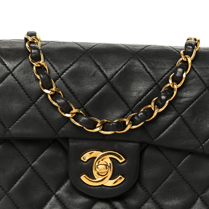 Chanel Lambskin Quilted Mini Square Flap Bag Black 10 of 12