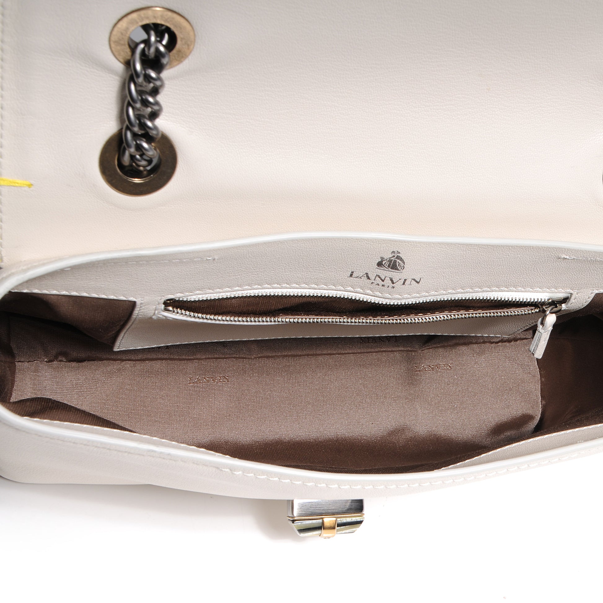 Lanvin Goatskin Happy Edgy Medium Jaune White 5 of 9