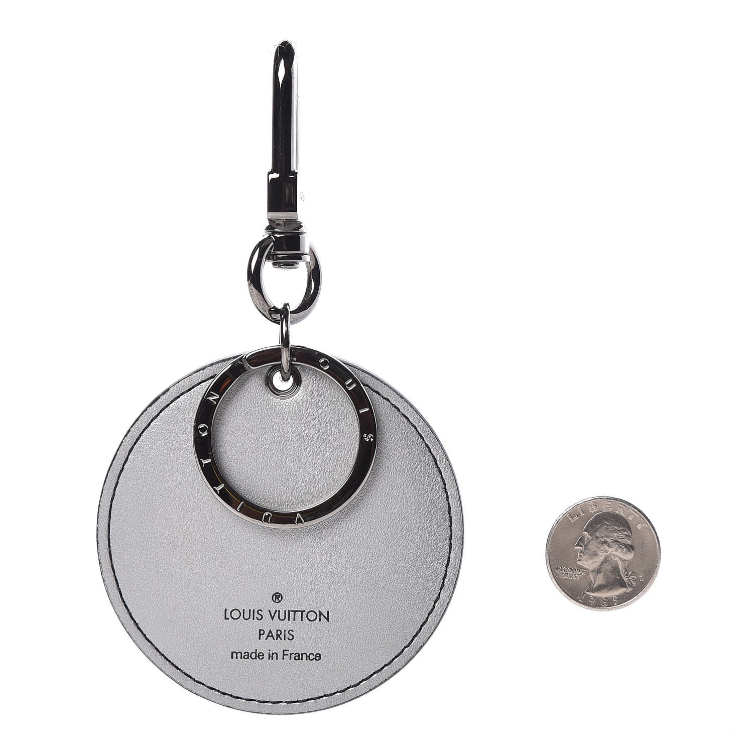 Louis Vuitton Metallic Monogram LV Bag Charm Key Holder Silver 2 of 6