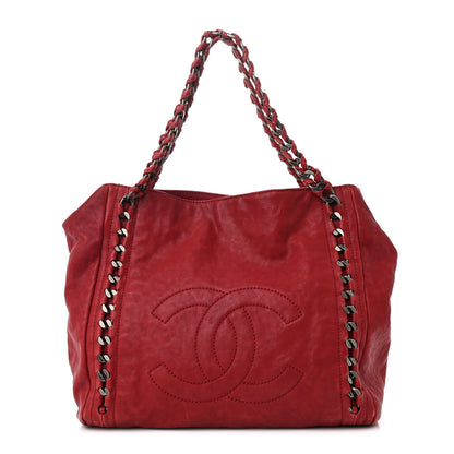 Chanel Calfskin Modern Chain Tote Red 1 of 10
