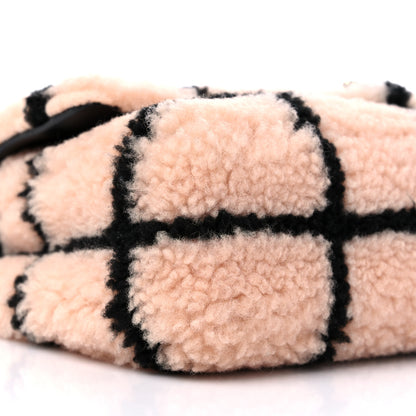 Chanel Shearling Lambskin Large Fluffy Tartan Single Flap Pink Black 8 of 10