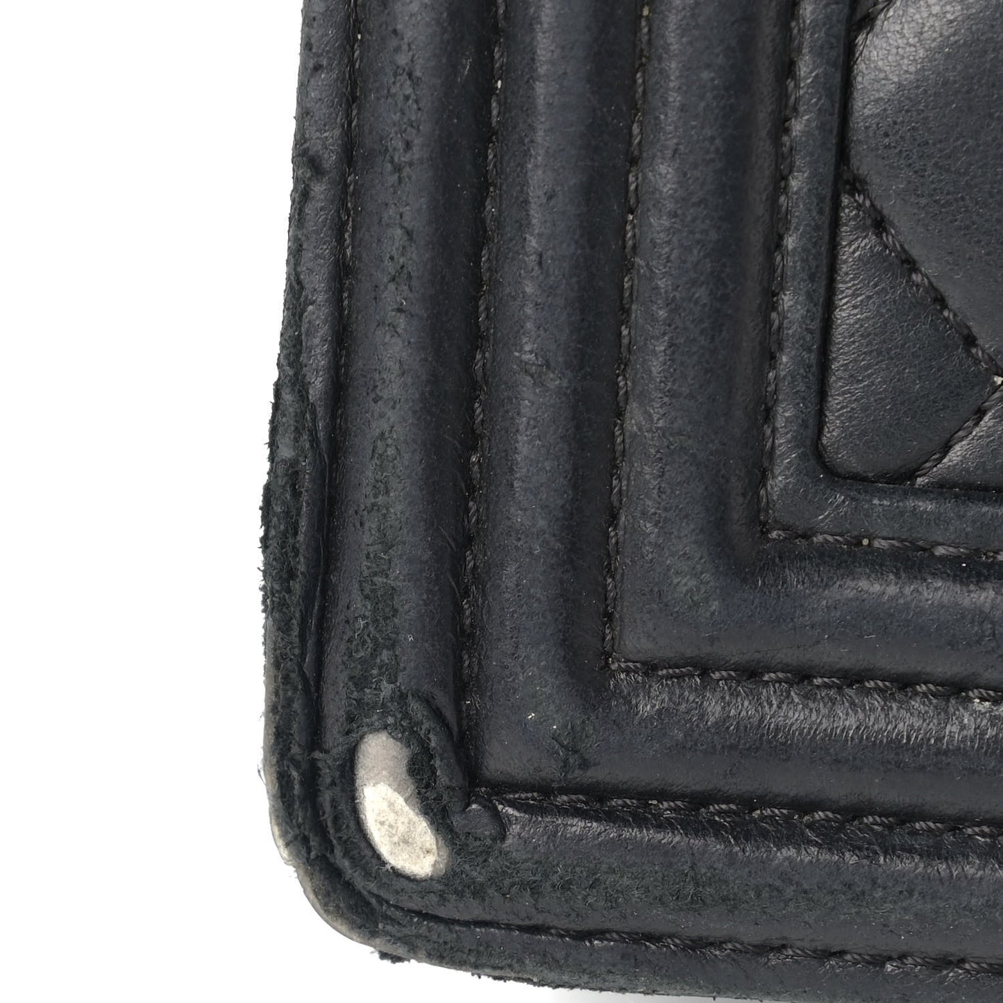 Lambskin Quilted Large Boy Flap Black