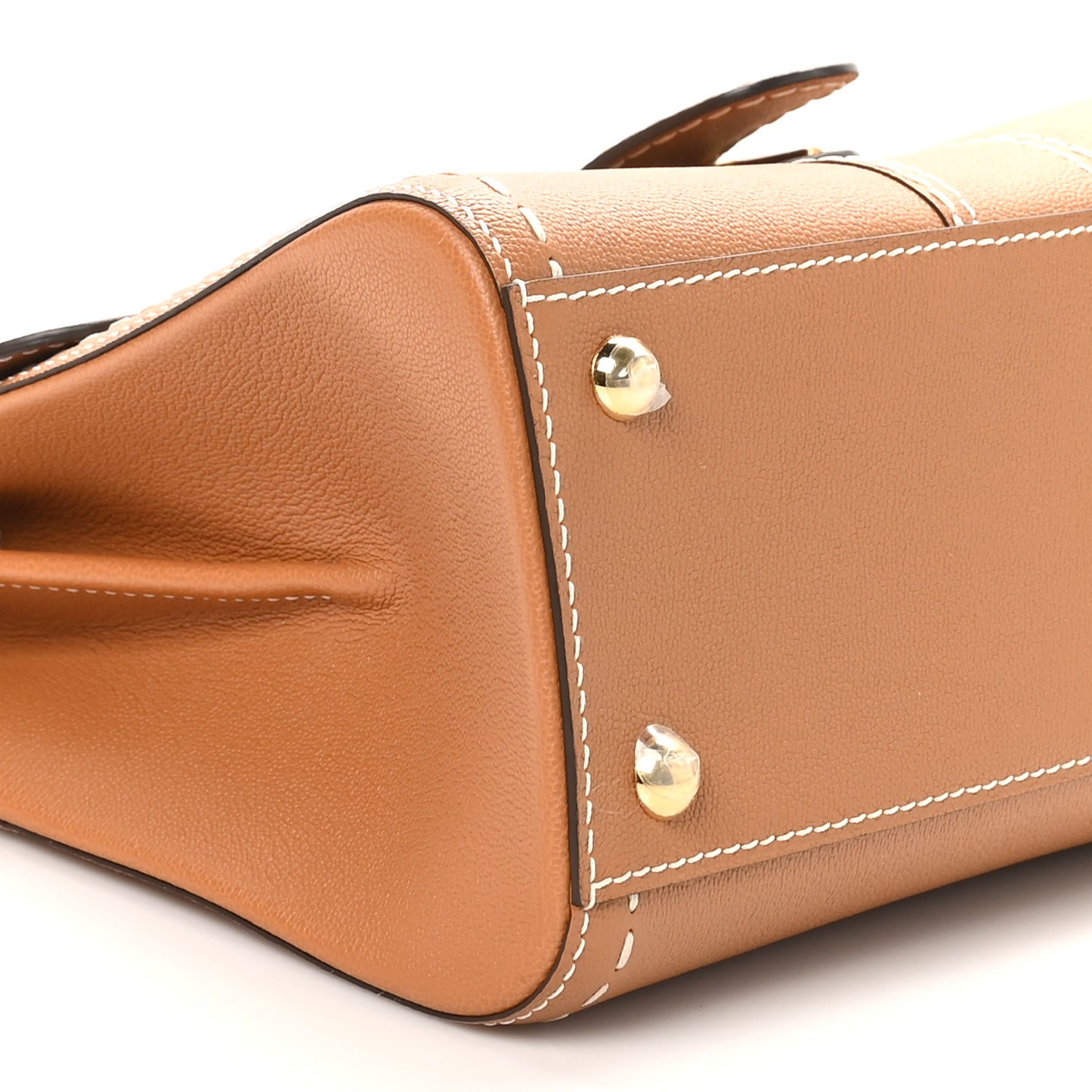 Grained Rodeo Calfskin Surpique PM Brillant Satchel Vegetal Ivory