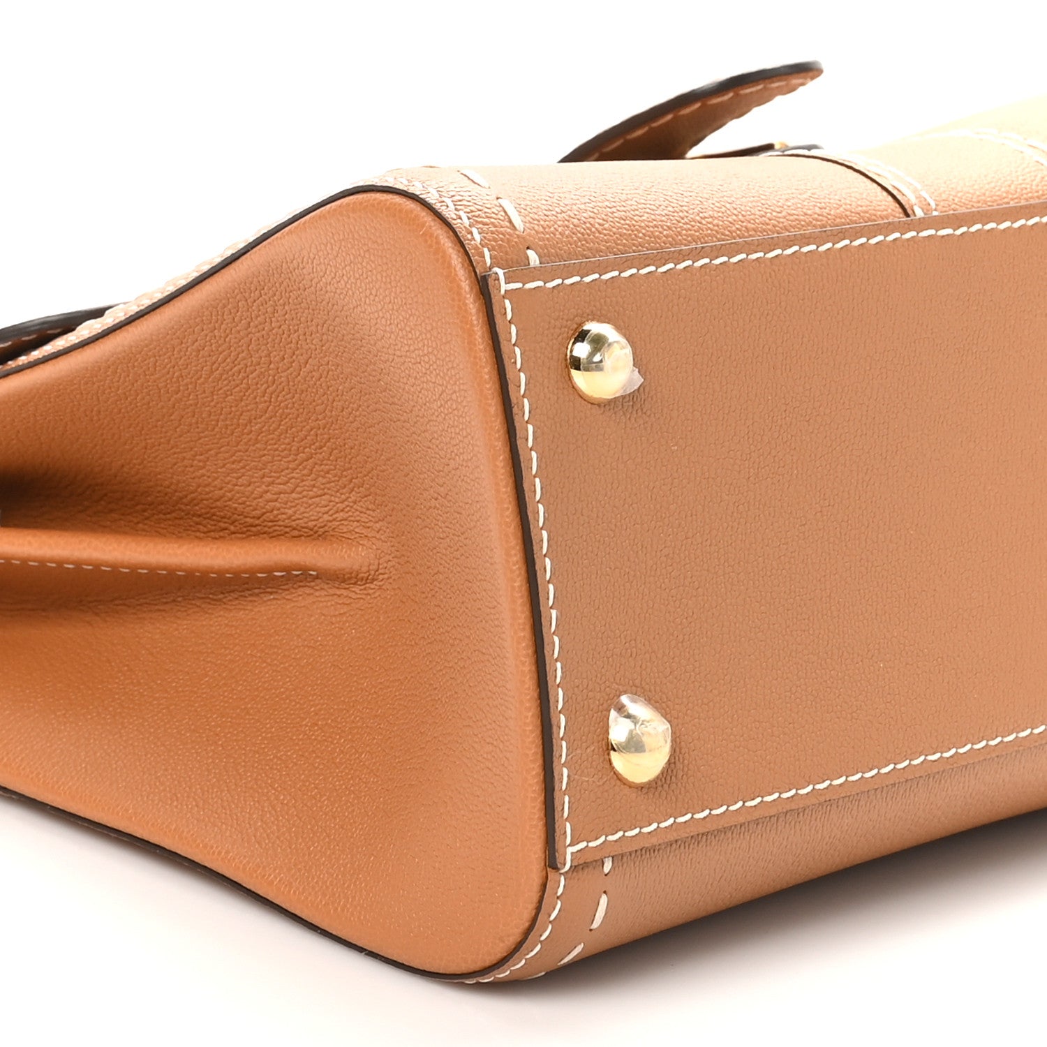 Delvaux Grained Rodeo Calfskin Surpique PM Brillant Satchel Vegetal Ivory 9 of 11