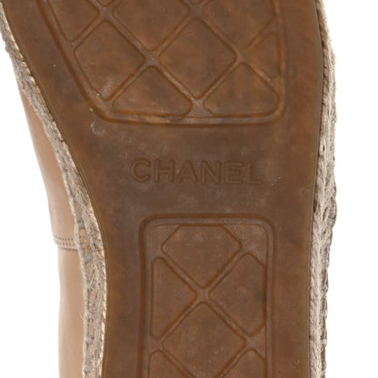Chanel Lambskin CC Espadrilles 41 Beige Black 6 of 8