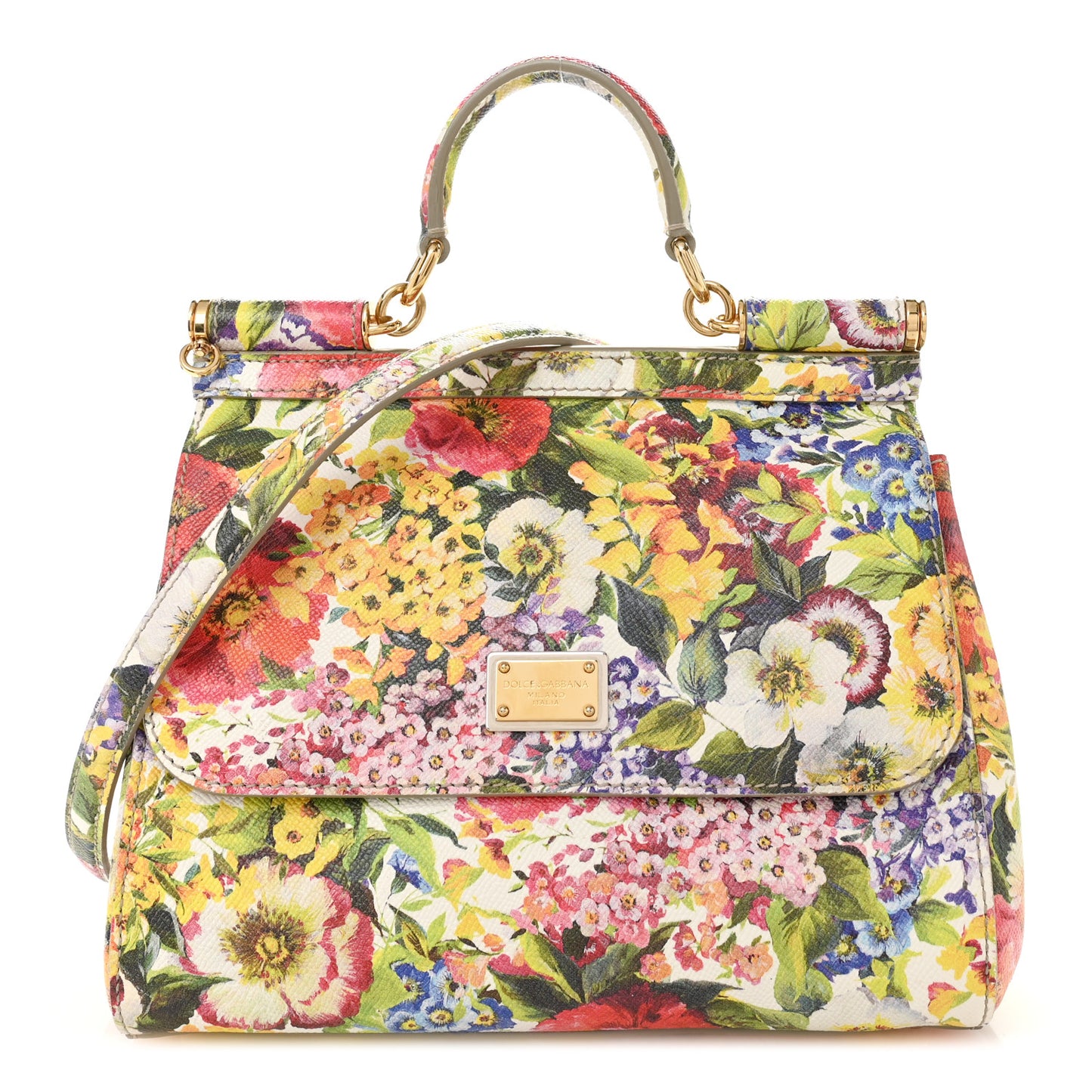 Dauphine Flower Print Medium Miss Sicily Satchel Multicolor