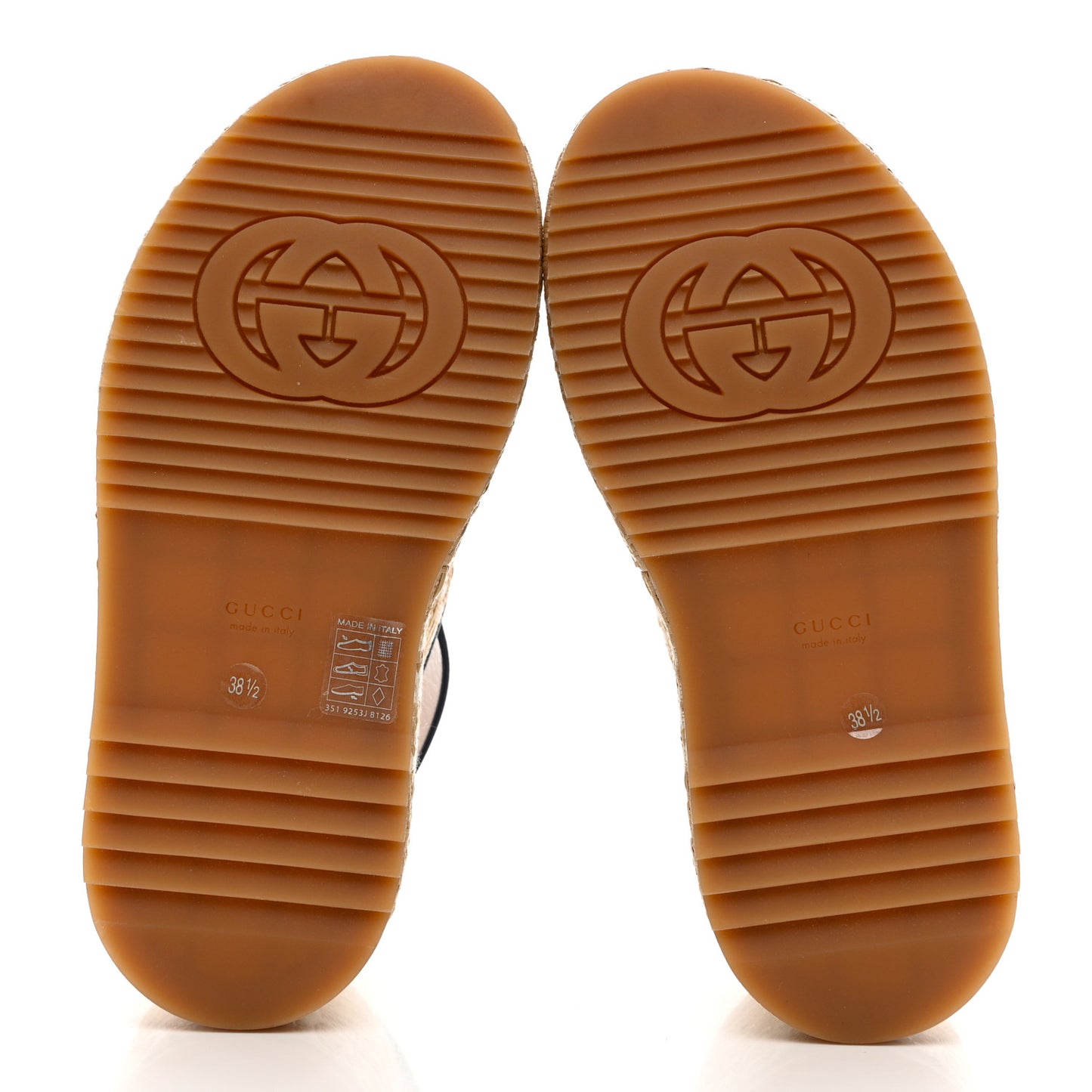 Raffia Nappa GG Monogram Angelina Platform Slingback Sandals 39.5 Natural Great White Blue Agata