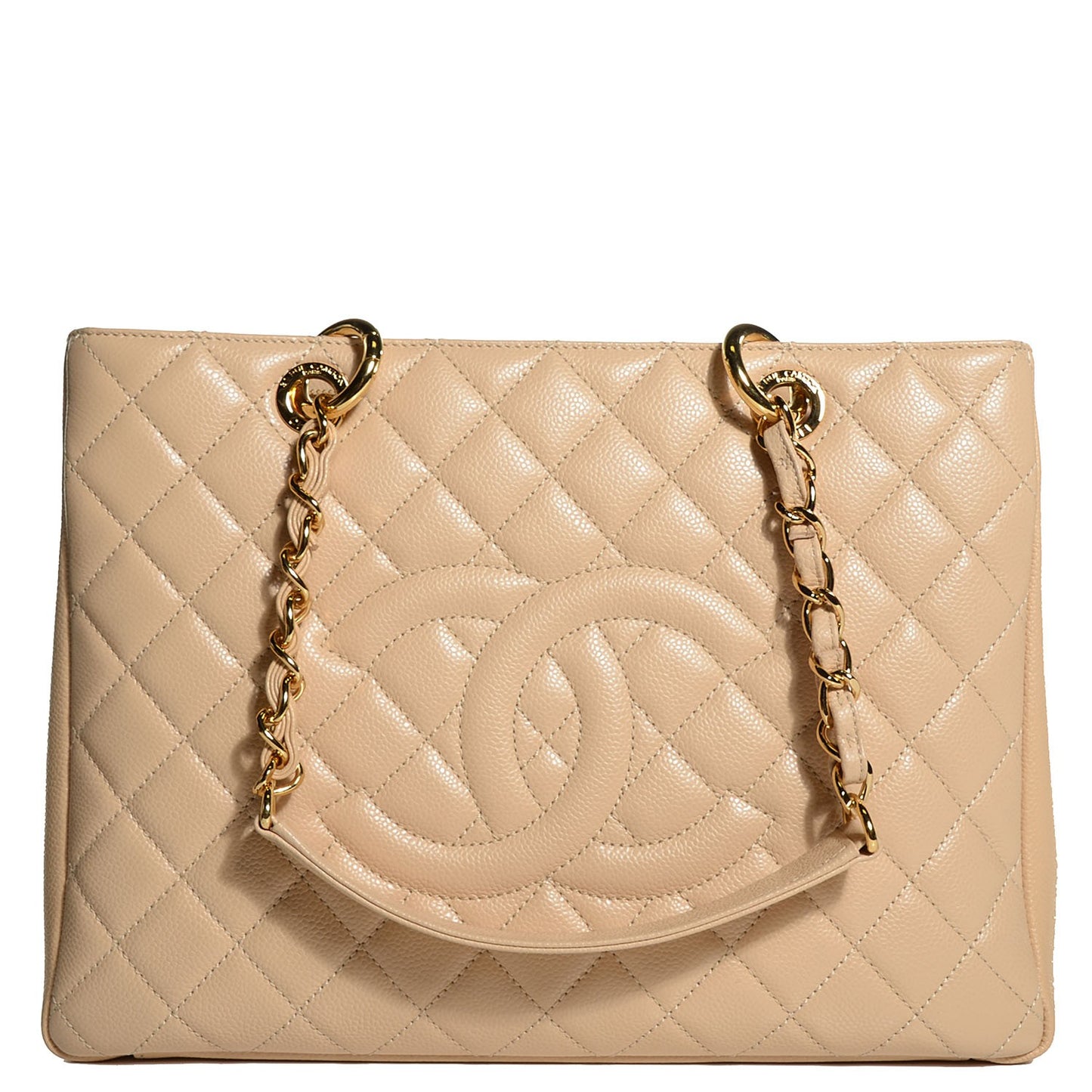 Caviar Quilted Grand Shopping Tote Beige