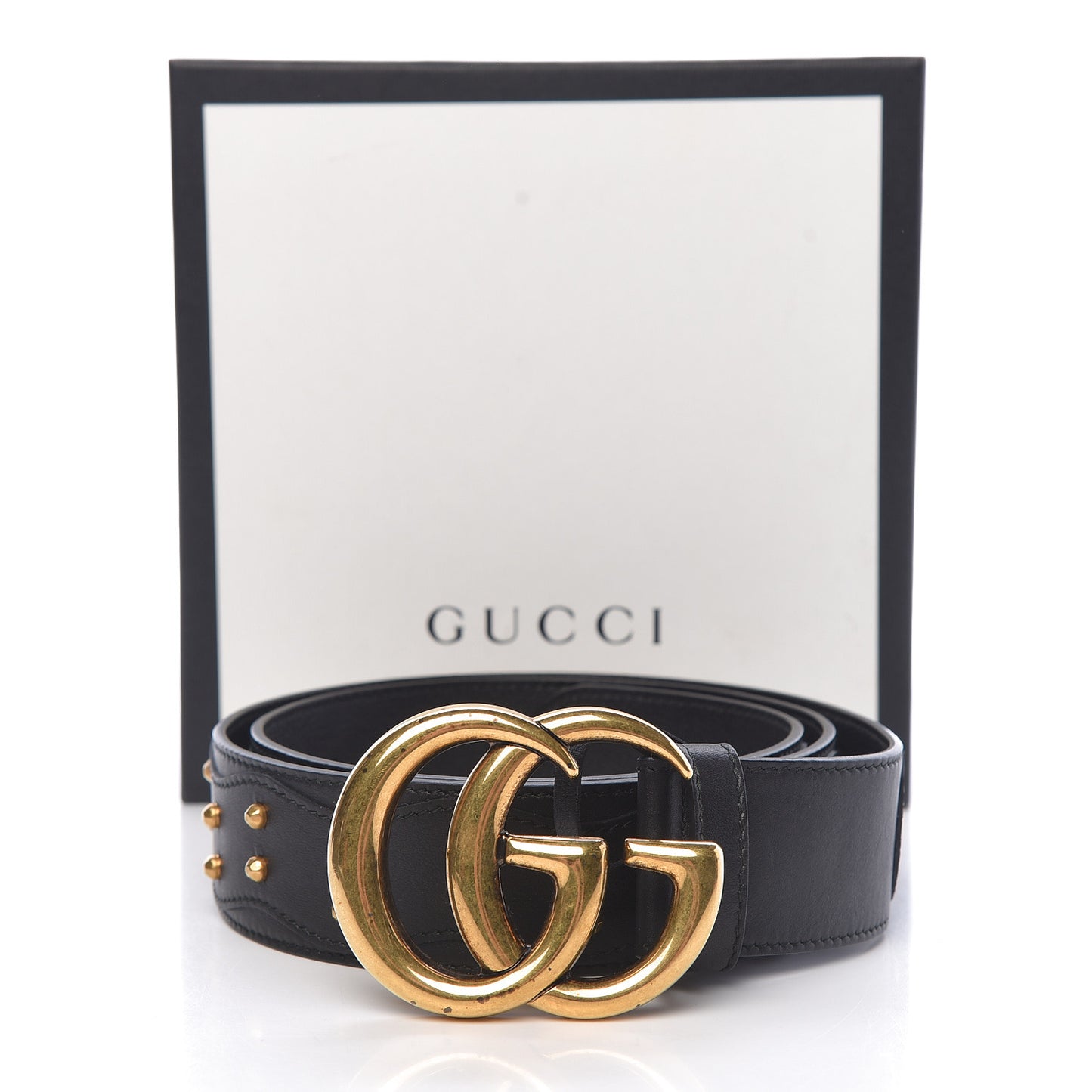 Calfskin Studded Marmont Belt 90 36 Black