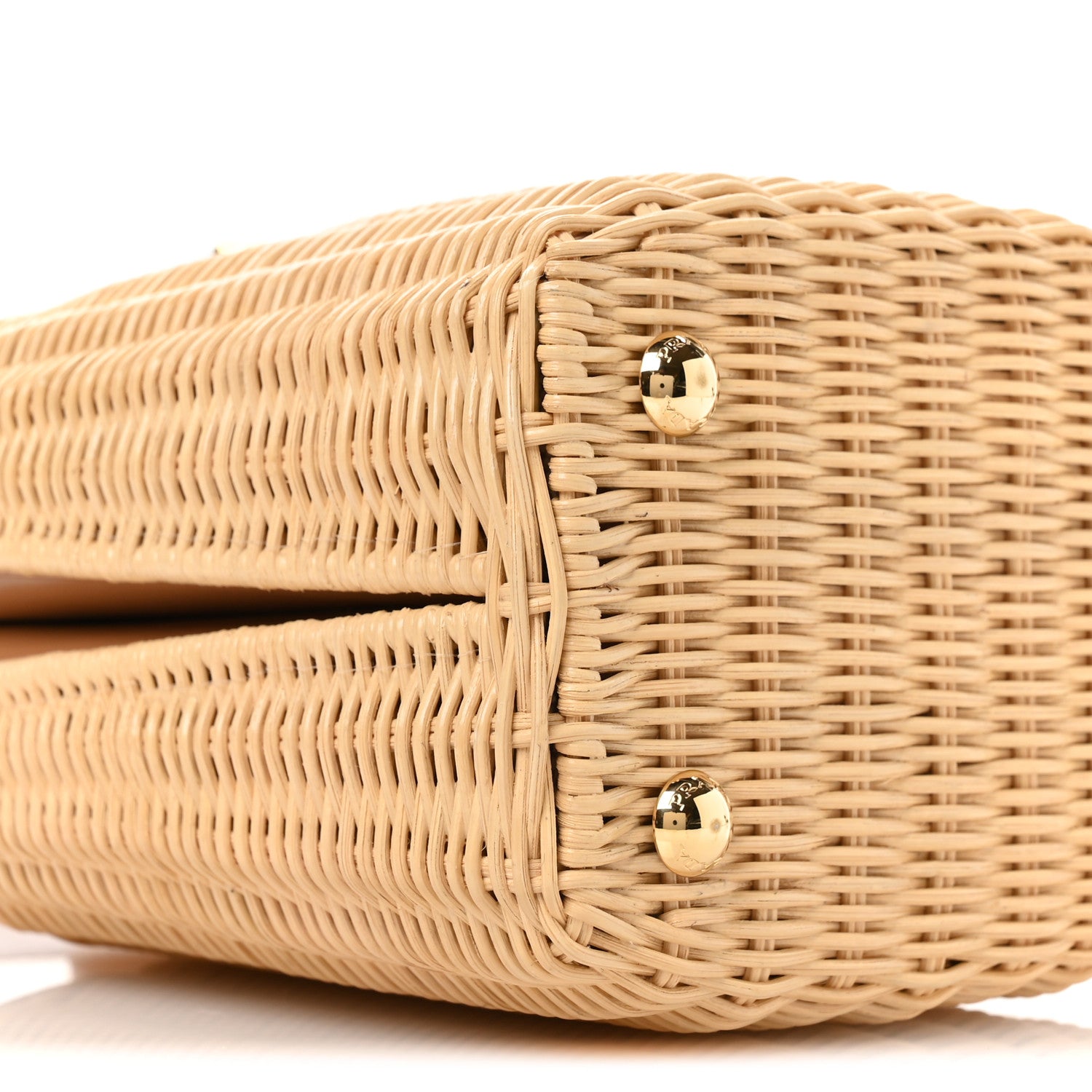 Prada Wicker Mini Panier Bag Natural 8 of 10