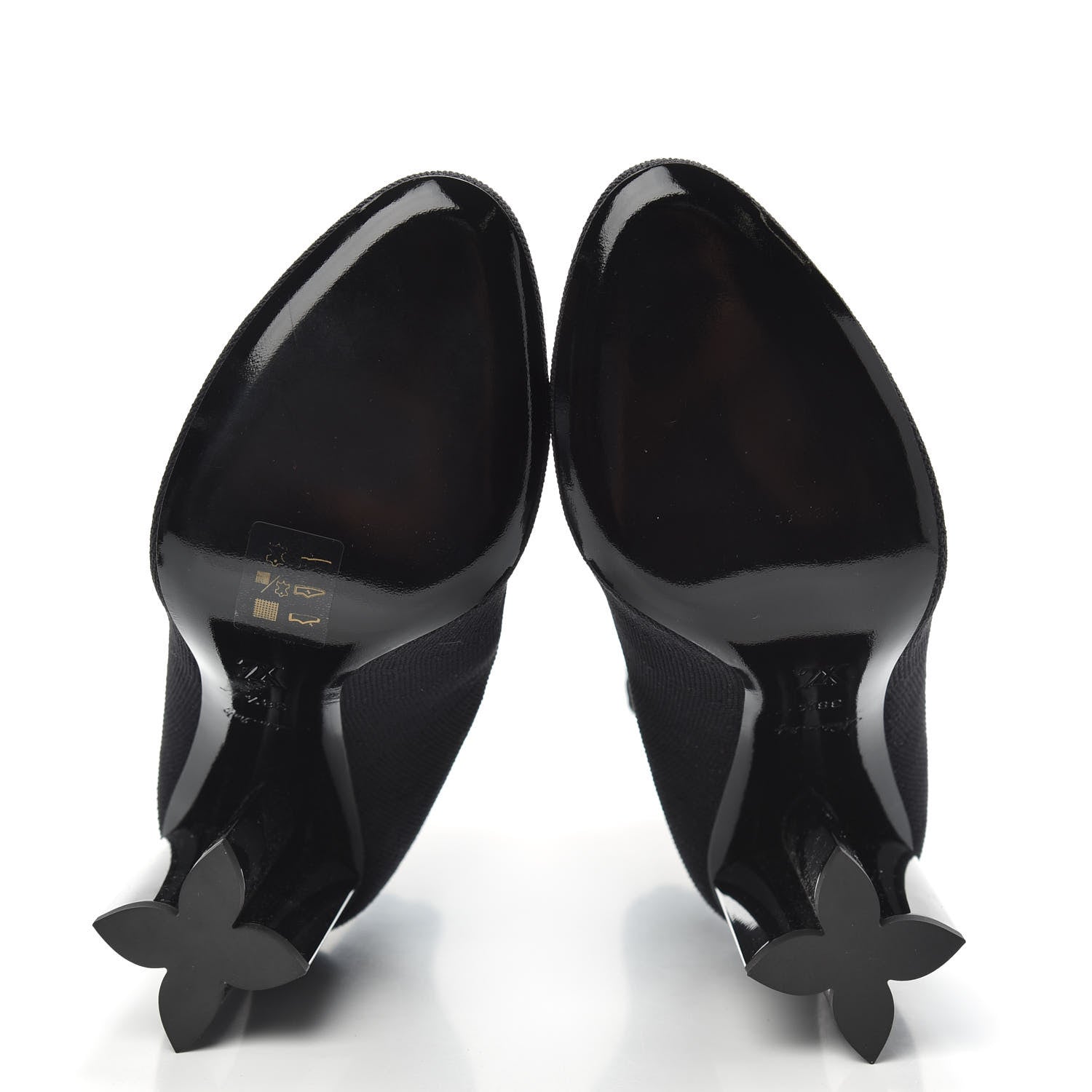 Louis Vuitton Stretch Fabric LV Black Heart Sock Ankle Boots 38.5 Black 5 of 7
