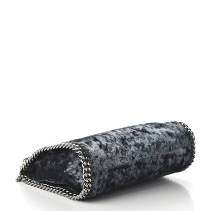 Stella McCartney Crushed Velvet Mini Falabella Fold Over Tote Blue 5 of 10