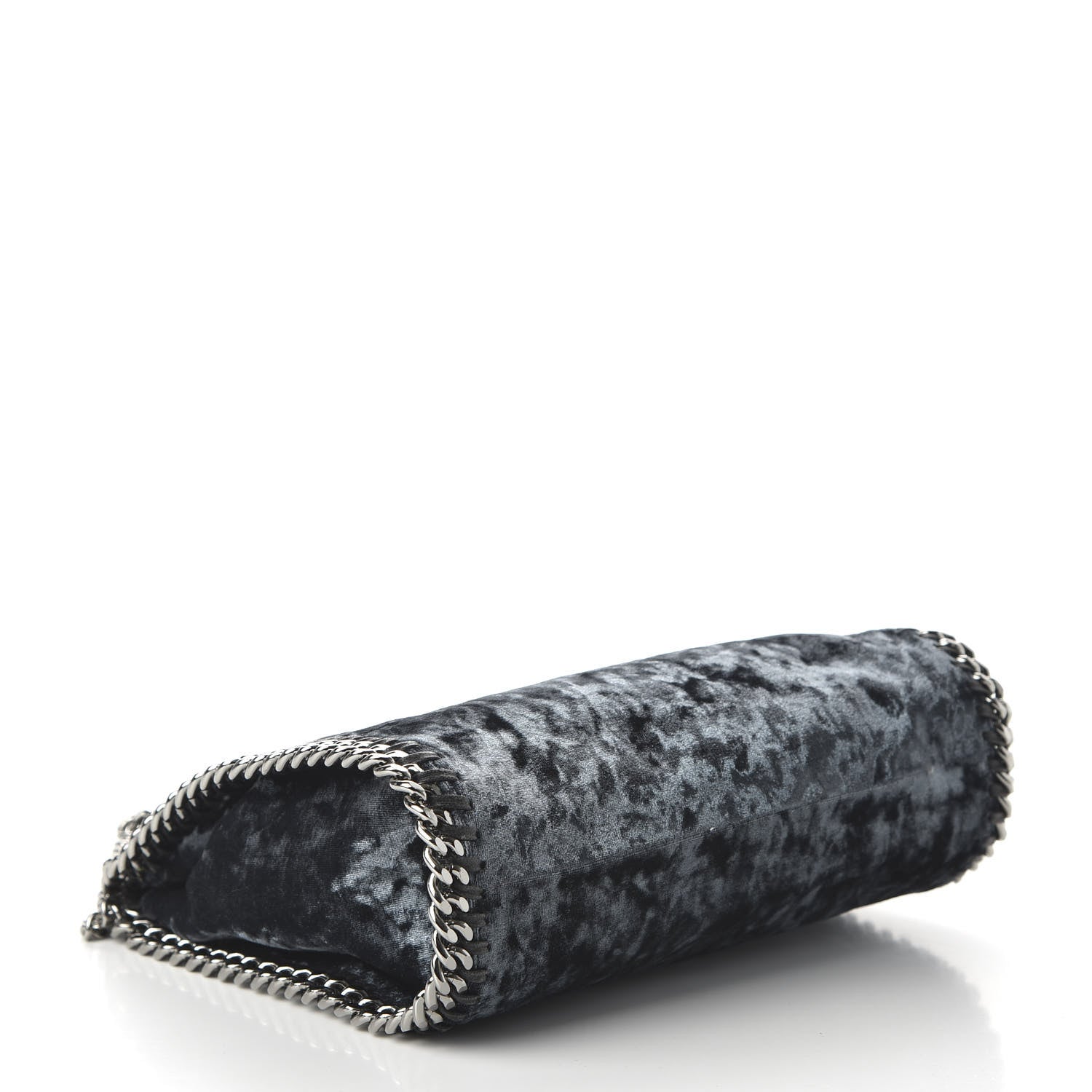 Stella McCartney Crushed Velvet Mini Falabella Fold Over Tote Blue 5 of 10