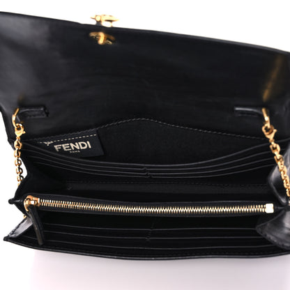 Fendi Vitello Liberty Century Lucido By The Way Continental Wallet On Chain Black 4 of 12