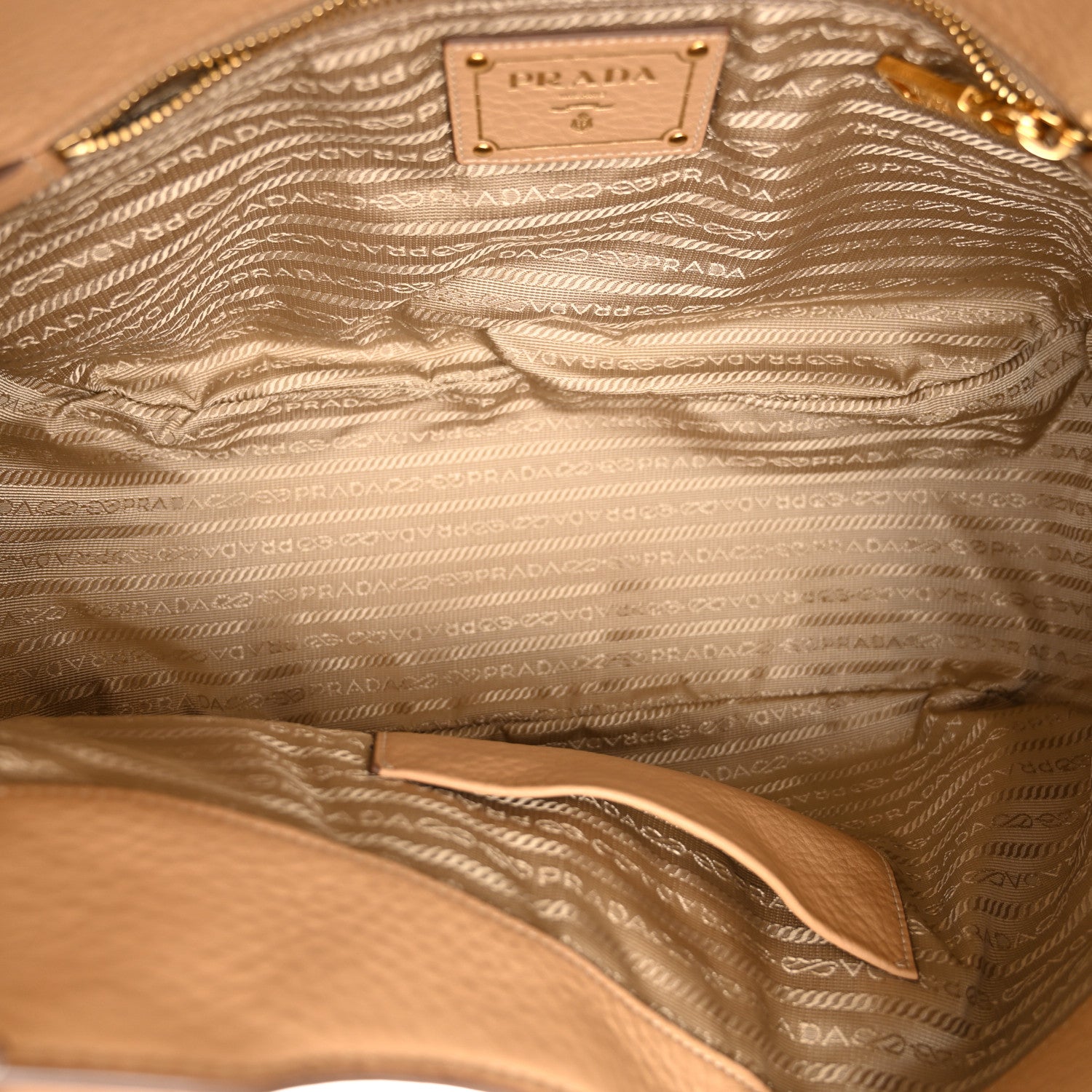 Prada Vitello Daino Pushlock Tote Sughero 5 of 11