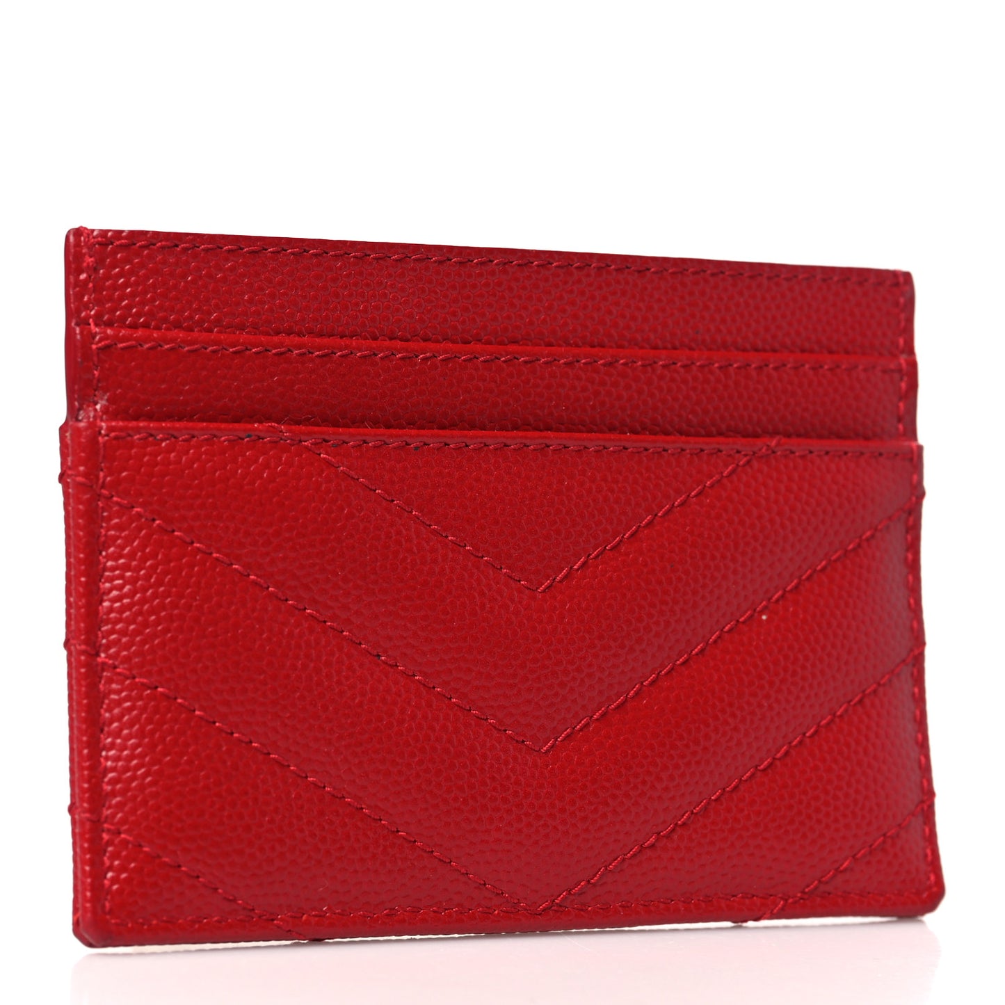 Grain De Poudre Matelasse Chevron Monogram Credit Card Case