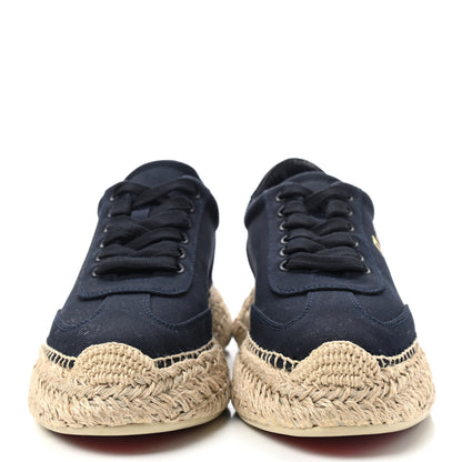 Christian Louboutin Toile Calfskin Espasneak Flat Sneaker 39 Navy 2 of 8