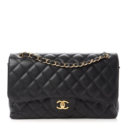 Chanel Caviar Quilted Jumbo Double Flap Black 1 of 10