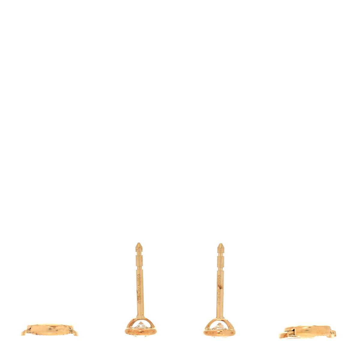 Tiffany 18K Yellow Gold Diamond .38ctw Elsa Peretti Diamonds By The Yard Earrings 3 of 6