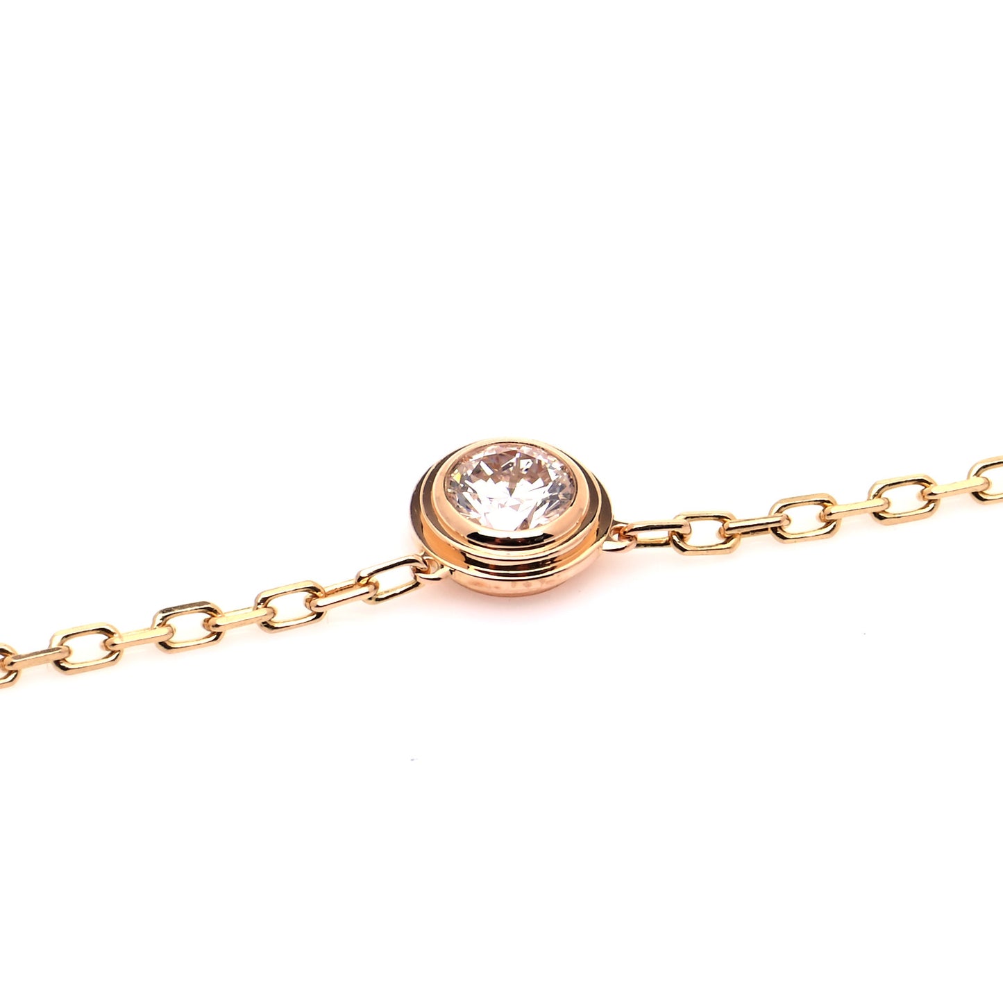 18K Pink Gold Diamond LM D'Amour Pendant Necklace