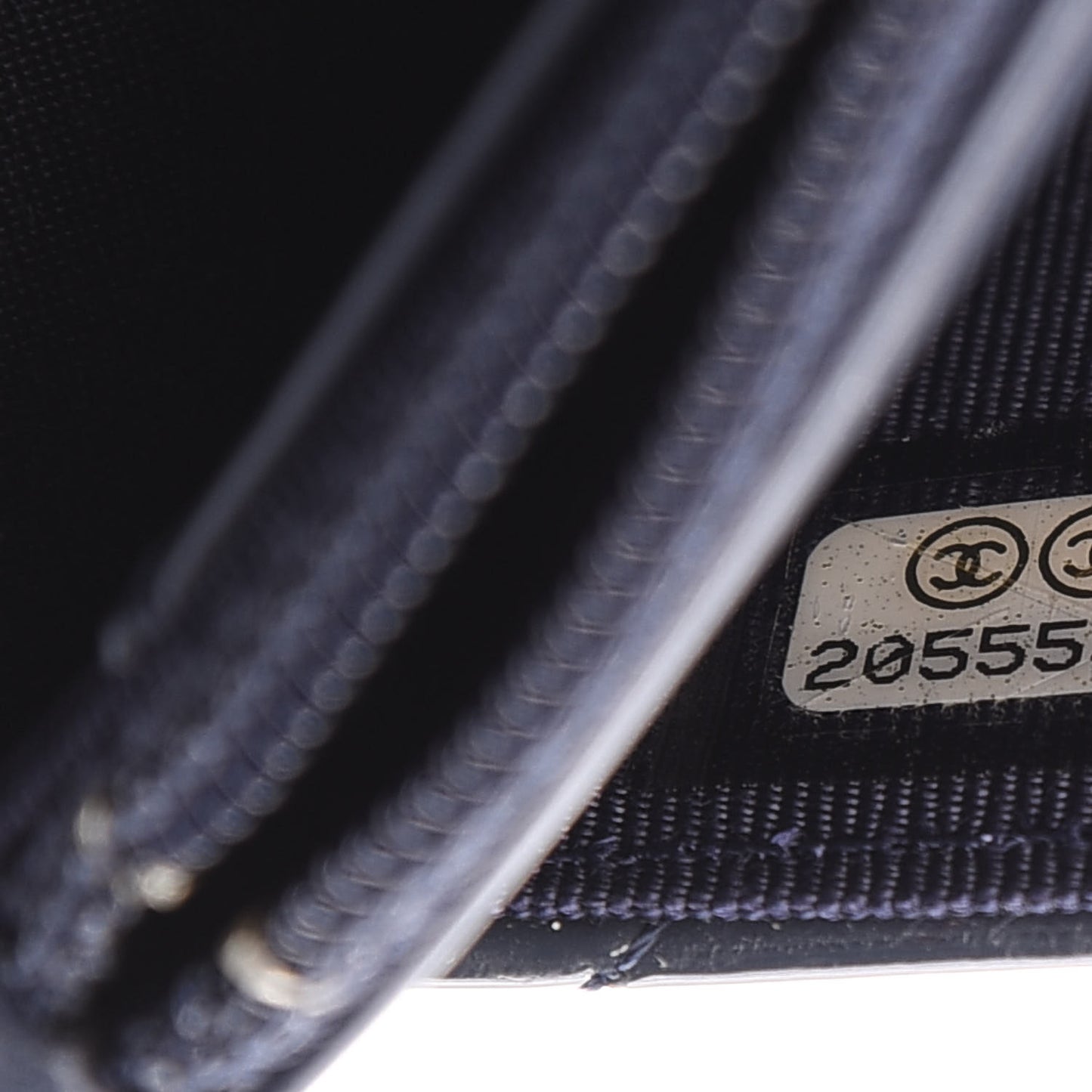Patent Quilted Wallet On Chain WOC Navy Blue