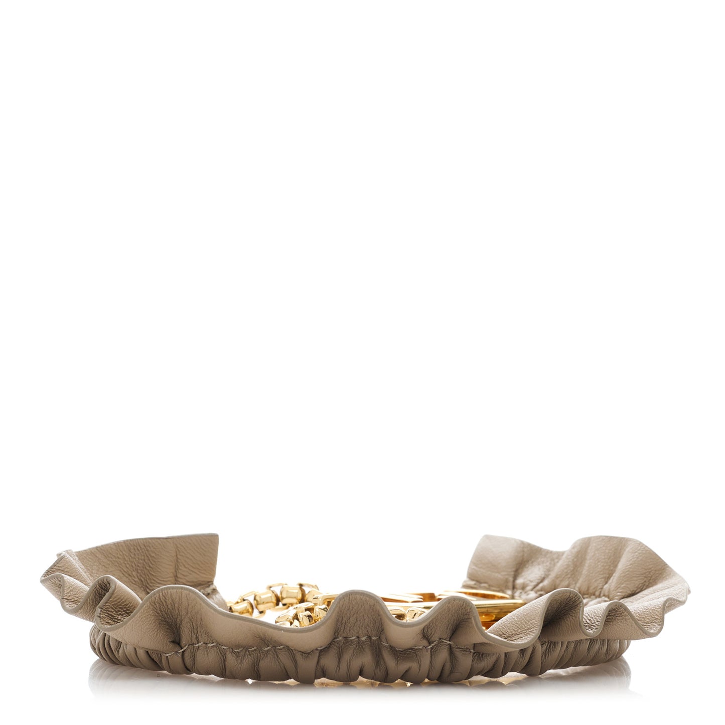 Lambskin Ruffled O'Lock Chain Strap You Beige