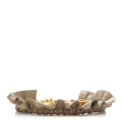 Fendi Lambskin Ruffled O'Lock Chain Strap You Beige 2 of 4