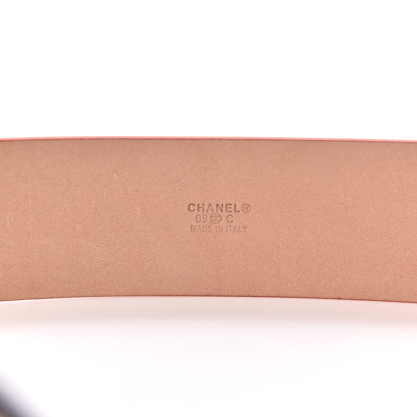 Patent Calfskin Enamel CC Logo Belt 85 34 Orange